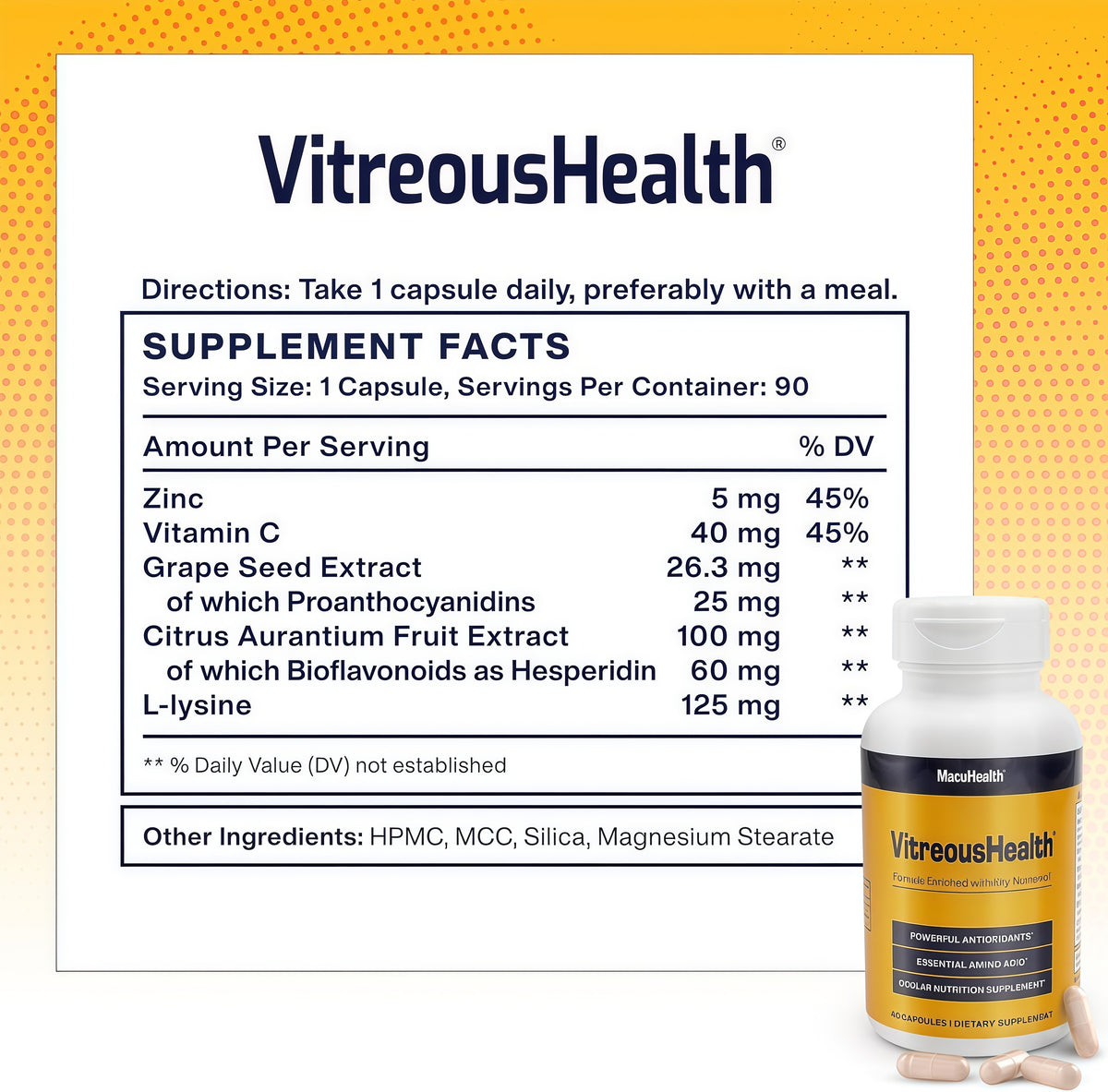 Macuhealth VitreousHealth Evidence-Based Eye Supplement - Ocular Nutrition